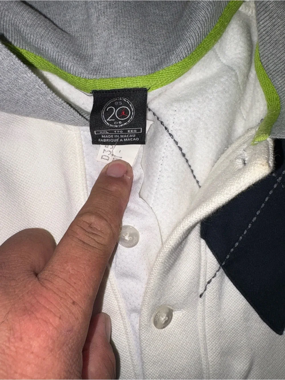 Vintage 2005 Air Jordan 20th Anniversary Argyle Polo Shirt XXL Jumpman Y2K